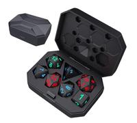 Juego de dados iluminados, dados poliédricos grandes para juegos de rol, brillan en la oscuridad, 7 dados LED recargables con funda de carga, impresionantes efectos de iluminación, ideales para