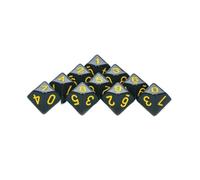 Juego de Dados Juego de Dados D10 de 10 Piezas de Colores con Efecto Opaco, Adecuado for Fiestas de Clubes, Suministros for Juegos de Mesa DIY Dados de Colores(Black Yellow)
