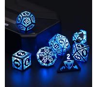Juego de dados LED DND recargables, ZHOORQI Shake para iluminar dados DND, dados de mazmorra y dragones, carga con puerto USB, para juegos de rol (luz azul)