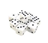 Juego de Dados, Lugar de Dados de Seis Lados de Color de Color Marfil de 8 mm |.para Juegos de Dados de Mesa clásicos y Profesionales |.por Warlord Games, White Dice con Pips Black Pips Dots