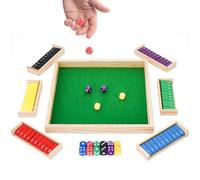 Juego de dados mejorado de 1 a 6 jugadores con 12 dados clásicos de madera, juego de mesa tradicional de matemáticas, juego de mesa para pub, bar, hogar, aula, fiesta