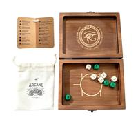 Juego De Dados Oráculo Madera Tallada A Mano Y Patrón Geométrico