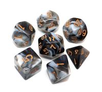 Juego de dados poli?dricos CREEBUY DND Dice en blanco y negro para Dungeons and Dragons, MTG RPG, D&D, D20, D12, D10, D8, D6, D4