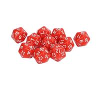 Juego de Dados poliédricos, 10 Piezas de plástico de Alta Resistencia, Dados de 20 Caras para Juegos de rol, Juegos de Mesa, educación matemática, Ligero, Duradero, Resistente a (Roja)