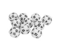 Juego de Dados poliédricos, 10 Piezas de plástico de Alta Resistencia, Dados de 20 Caras para Juegos de rol, Juegos de Mesa, educación matemática, Ligero, Duradero, Resistente a (Blanca)