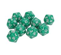 Juego de Dados poliédricos 10 Piezas DND 20 Caras Mesa, Dados RPG plástico liviano con números claros, Resistentes a los arañazos, portátiles para Juegos de matemáticas Fiestas D&D (Verde)