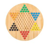 Juego De Damas Chinas Clásicas - Madera 7,87x0,47 Pulgadas | Plato De Damas Chinas Con Cuentas De Vidrio De Madera | Placa De Mesa De Juegos Hexagonal Para Juegos De Mesa Familiares, Entretenimiento Y