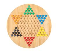 Juego de Damas Chinas - Juego de Madera de bambú para niños a Partir de 3 años | Tablero Hexagonal Bolas de canicas de Colores | Jueg Educativo Interactivo para Padres e Hijos.