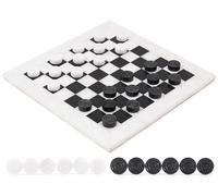 Juego de Damas de mármol Radicaln de 15 Pulgadas, Blanco y Negro, Hecho a Mano. Juego de Mesa de Estrategia de ajedrez y Damas de Viaje para Adultos. Pieza Ideal para Damas.