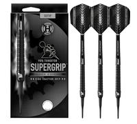 Juego de Dardos con Punta Blanda de tungsteno 90% Harrows SUPERGRIP Black Edition. Disponible en 16 g, 18 g, 20 g. Incluye Varillas Supergrip y Plumas Supergrip. (20g)