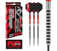 RED DRAGON Juego de Dardos de tungsteno Javelin Black de 24 g con paletas y vástagos