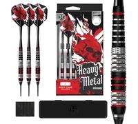 Juego de dardos Harrows Ryan Searle Heavy Metal de acero inoxidable Softtip en 18g o 20g - in añas Speedline, plumas de 100 micrones y estuche para dardos - Dardos Softtip robustos para todos los