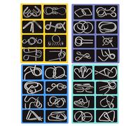 Juego de de alambre - Hierro 18x14cm Colección educativa 32 piezas | Kit de desafío con construcción sostenible para doméstico, actividades escolares, entrenamiento cognitivo | V