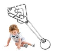 Juego de de alambre - Nickel-Plated Iron, 2.8 in Brain Teaser Puzzle Durable And Smooth | Metal Interlocking Puzzles For Cognitive And Motor Skill Development, Educational Toy For