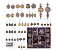 Juego de de árbol de Navidad, 53 Piezas, Cobre, marrón, Bronce, Juego de Bolas Festivas para árbol de Navidad, para Acción de Gracias, de otoño, Chimenea, Granja, apartamento, Oficina
