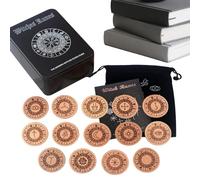 Juego de de brujas - 14 piezas espirituales de madera - Juego de adivinación de madera | Para reuniones familiares, aventuras, meditaciones, casa, viajes, adivinación, aprendizaje de sueños