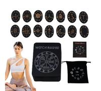 Juego De De Con Guía: Piezas De Fundición De Madera De Inspiración Nórdica, Esotérico De La | Colección De Mosaicos De Sagradas Con Atmósfera De Estudio Ancestral Par