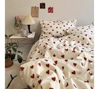 Juego de de edredón de tamaño Queen, de edredón romántica, de Almohada Suave y acogedora | Juego de Ropa de Cama para el día de San Valentín para decoración del hogar, Suite