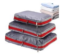 Juego de de embalaje de compresión, 50 x 30 x 7 cm, organizador de viaje impermeable, gran capacidad, bolsas de almacenamiento de tela Oxford para ropa, de organización de equipaje de 3
