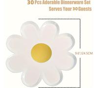 Juego de de papel con forma de flor, que miden 7 pulgadas y 9.6 pulgadas, con diseños de margaritas y láminas doradas para una de , Halloween, Navidad y Acción de Gracias
