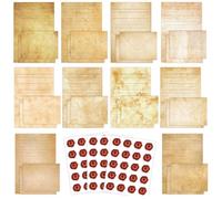 Juego de de papelería que incluye 50 hojas rayadas, 50 sobres a juego, 60 etiquetas selladas, de carta, tamaño 8, 25x5, 5 pulgadas, juego de sobres