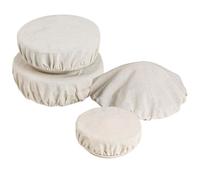 Juego de de tazón de tela - 15,5 cm 4 piezas fundas de tazón, elásticas, reutilizables 100% puros | flexibles para fermentación de masa madre, control de humedad de frutas, ensaladas y