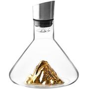 Juego de decantador de vino, con filtro aireador, jarra de vino de 1,5 L, decantador de vino tinto, vidrio transparente soplado a mano sin plomo (dorado)