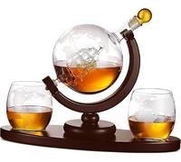 Juego de decantador whisky con 2 vasos grabados, 30 oz y 9