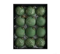 Juego de decoración de árbol de Navidad con 12 bolas rústicas vintage hechas de PVC inastillable y acabado galvanizado, diseñadas para traer encanto de campo a la decoración del hogar de vacaciones