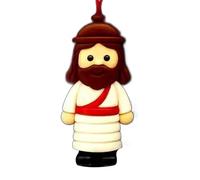 Juego de decoración de árbol de Navidad con botones, divertido juego de manualidades religiosas con botones, hilo, bonitos motivos de Jesús y María, colgantes para fiestas navideñas y todas las edades