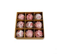 Juego de decoración de árbol de Navidad de estilo antiguo con 9 adornos de PVC para exhibición elegante de vacaciones y uso en interiores de temporada (rojo)