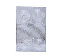 Juego de decoración de bolas de Navidad de plástico transparente con trabillas para colgar para árbol y escenas navideñas interiores que proporcionan un elegante reflejo de luz (A)