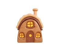 Juego de decoración de casa de libro de cuentos de madera, adornos hechos a mano para el hogar con ventanas de luz cálida, exhibición de pueblo para estante, escritorio, mesa (modelo de casa de cabaña