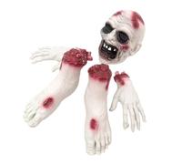 Juego de decoración de extremidades cortadas de Halloween, color blanco | Colección de decoración de terror para exhibición de fiestas, fondo de fotos, acento de entrada