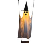 Juego de decoración de fantasmas de Halloween, 6 pies con control remoto, luces LED Glowing Swing Ghost Halloween Decor for Outdoor Indoor Front Door Patio Yard Garden Terrace Lawn Tree Tree