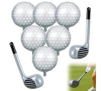 Juego de decoración de fiesta de golf Hole in One, 6 globos de bola y 2 artículos inflables de palos de golf, 31.5 x 9.84 pulgadas, ideal para cumpleaños temáticos, eventos deportivos y celebraciones