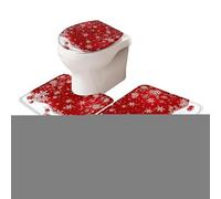 Juego de decoración de inodoro de Navidad, funda de asiento de inodoro, alfombra de Navidad, absorción de agua, antideslizante, almohadillas para el suelo para invierno, vacaciones, dormitorio