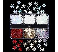 Juego de decoración de lentejuelas de copo de nieve, accesorios brillantes