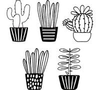 Juego de decoración de pared de cactus de metal, moderno y minimalista abstracto, arte de pared de flores en maceta, adecuado para sala de estar, dormitorio, habitación y oficina