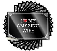 Juego de decoración de sala de juegos para parachoques | I Love My Amazing Wife Half Summer Sticker Pack (6 x 9 cm)