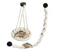 Juego de decoración de terrario - Acento de de cuerda para mascotas pequeñas | Estilo de fibra hecho a mano con forma suspendida ligera y estructura de amarre fácil para saltar espacios de