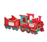 Juego de decoración de tren festivo con compartimentos para regalos, material de papel para centro de mesa festivo o exhibición debajo del árbol (A)
