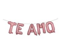 Juego de decoración español con texto en inglés "I Love You TE AMO - Globos de letras españolas, pancarta de aniversario de boda, propuesta de matrimonio y decoración de fiesta (TE AMO rosa)
