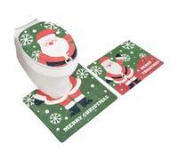 Juego de decoración navideña para baño, alfombra de baño, alfombrilla de baño de Navidad, alfombrilla de baño de Navidad, alfombrilla antideslizante para casa, apartamento, hotel, albergue, casa de