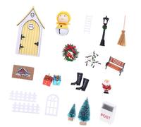 Juego de decoración navideña y puerta de cuento de hadas para tabletas de vacaciones, escenas, casas de muñecas de creación