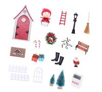 Juego de decoración navideña y puerta de cuento de hadas para tabletas de vacaciones, escenas, casas de muñecas de creación