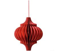 Juego de decoraciones de Año Nuevo Lunar, linternas de papel rojo 3D para campana de bola de panal, 8 cm, adornos colgantes tradicionales para boda china, suministros de fiesta de cumpleaños (C)