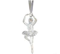 Juego de decoraciones de árbol de Navidad de acrílico plateado, transparente, para colgantes colgantes de estilo cristal con formas de estrella de ángel, bolas modernas, para una elegante exhibición