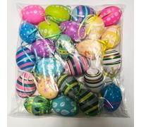 Juego de decoraciones de huevos de Pascua, 24 piezas de huevos colgantes de plástico para fiestas de primavera para decoración de fiestas y detalles de habitación festiva