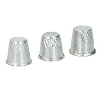 Juego de dedal de 3 Unidades - Tamaños 16/17/18 mm - Ideal para Costura y Costura - Protege eficazmente contra Puntadas de Aguja - De Metal - Color Plata - para Hobby y hogar